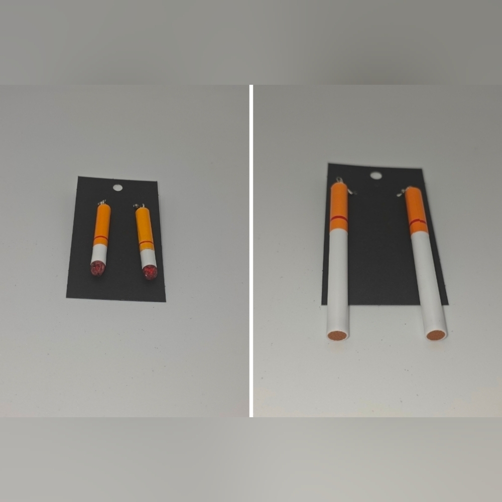 Cigarette But Earrings Handmade Hypo- Allergenic Long or‎ Short Funny Gag Joke